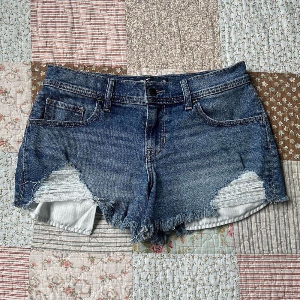 Hollister "low-rise vintage baggy" denim jean mini shorts
